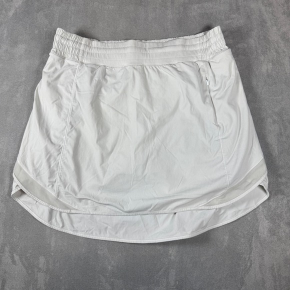 Lululemon Pants - Lululemon Hotty Hot High-Rise Skirt White Gray Size 12 Tennis Running Skort